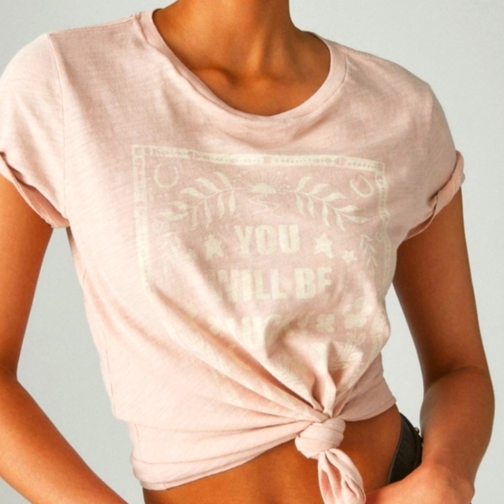 NWT "You Will Be Lucky" Cotton Crew Tee, Lucky Brand, M